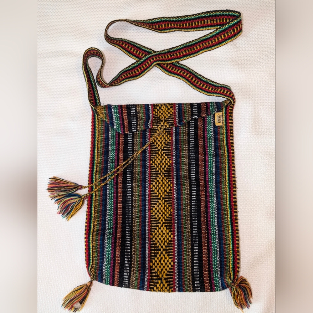 NWOT! PINZON Colorful Striped Crossbody Bag; Made In Mexico